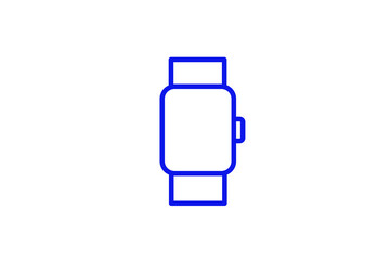 Isolated smart watch illustration in line style design. Vector illustration.	