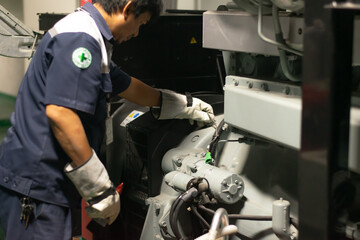 Professional engineer service maintenance generator,inspection checklist mechanic,factory industry concept.
