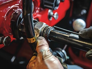 Power steering repair fluid check - obrazy, fototapety, plakaty