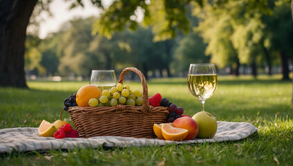 picnic outside in the park, food outside, summer, spring picnic healthy eating.