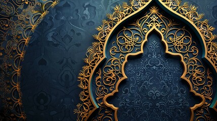 islamic background with ornament style on the side