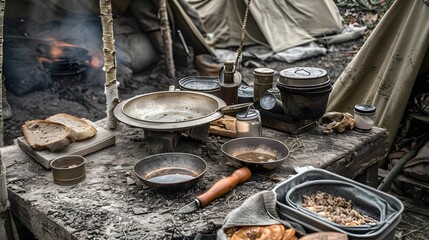 Field ration meal sustenance in the trenches