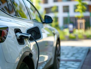 Naklejka premium Hybrid vehicle service eco friendly maintenance efficiency focus
