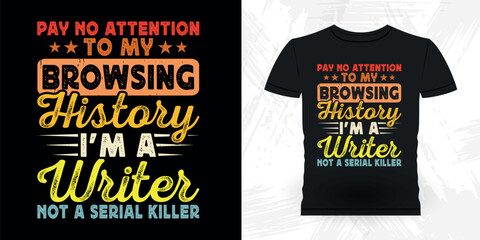 Funny Book Writer Retro Vintage Published Book Author T-shirt Design