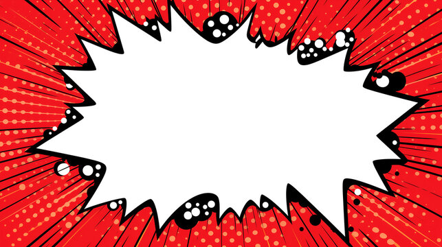 White pop art splash background explosion in comics book style
