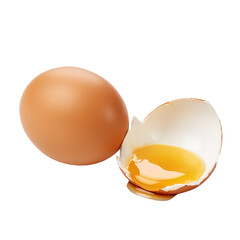 broken egg isolated on transparent background, egg shell, clipping path, png