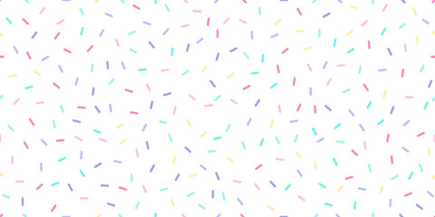 Fototapeta na wymiar Colorful sprinkles banner background, colorful falling decorative sprinkles background