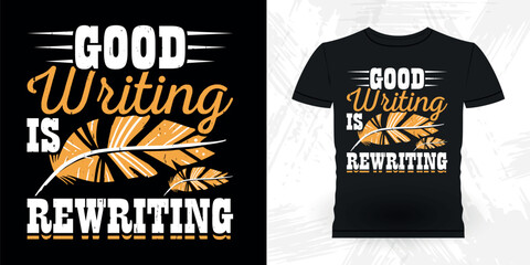 Funny Book Writer Retro Vintage Published Book Author T-shirt Design