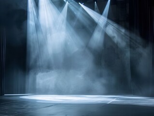 Contemporary Dance Stage bathed in Monochromatic Spotlight An Artistic Performance Showcase