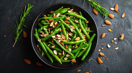 Green beans with toasted almonds