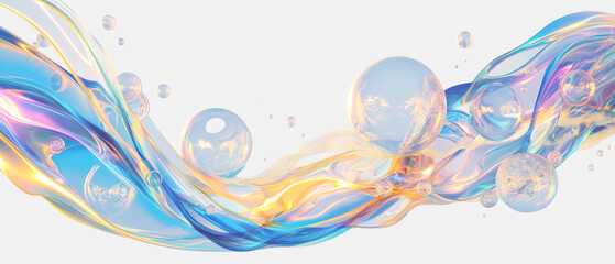 Fototapeta na wymiar abstract art of colorful pastel shampoo bubbles floating in the air