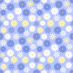 Seamless pattern with hand drawn flower. Background for textile, wrapping paper, fashion, illustration.