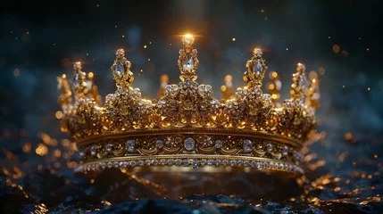 Fotobehang metallic gold crown for a queen © nataliya_ua
