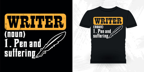 Funny Book Writer Retro Vintage Published Book Author T-shirt Design