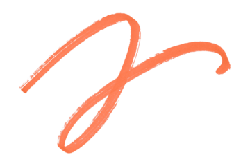 Orange stroke brush isolated on transparent background.