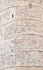 Ancient Trajan's Column Close Up in Rome, Italy.