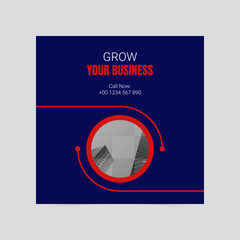 Modern grow your business social media cover template