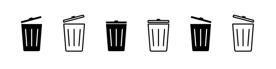 Trash bin icon. Rubbish sign.