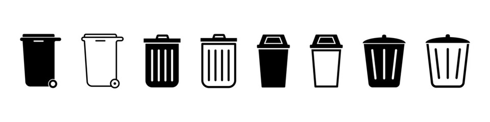 Trash bin icon. Rubbish sign.