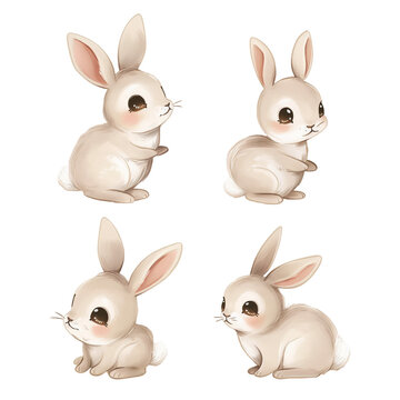 Four cute painted easter bunnies.
