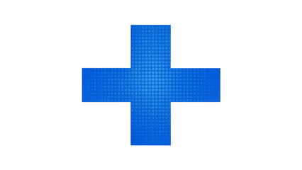 Obraz premium Blue Cross Icon Isolated on White Background: Medical Symbol Illustration