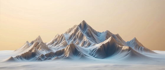 Mountain range is shown in a white and blue color scheme - obrazy, fototapety, plakaty