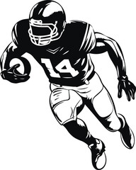 American football player, football player silhouette, Vector Illustration