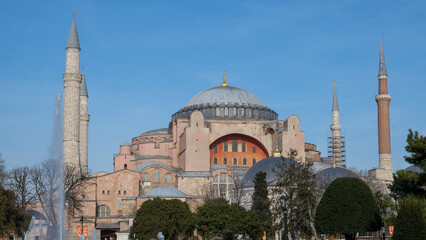 Fototapeta na wymiar Hagia Sophia Mosque/Museum in Istanbul Turkey 