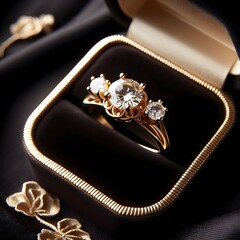 golden ring with diamonds