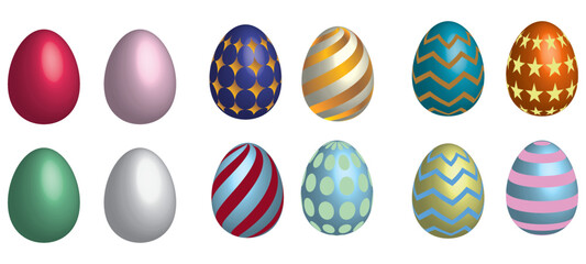 Various types of eggs at Easter celebrations