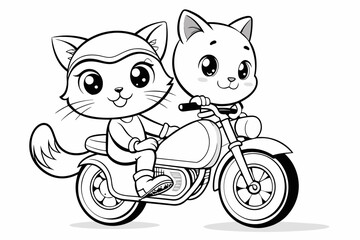 coloring book page for kids cute black and white