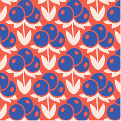 seamless berry pattern on a orange background