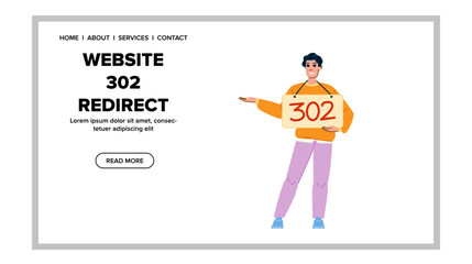 logo website 302 redirect vector. road technology, site ion, online sign logo website 302 redirect web flat cartoon illustration