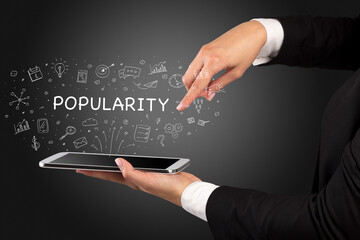 Close-up of a touchscreen, social media concept