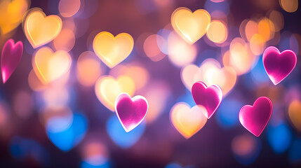 Fototapeta premium Abstract heart background with bokeh