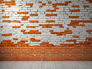 Old orange brick wall for a vintage style background.