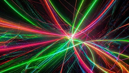 abstract background with neon rays of light created with