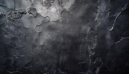 black old concrete wall widescreen texture dark rough shabby cement surface abstract grunge banner textured background - obrazy, fototapety, plakaty