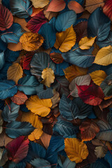 Fototapeta na wymiar Colorful leaves and foliage for background