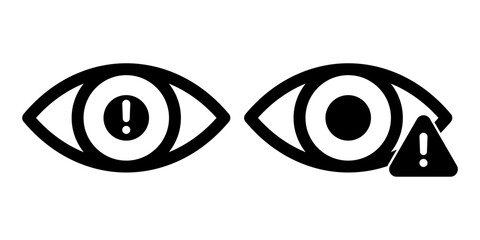 Eyes problem icon. Warning health problem icon