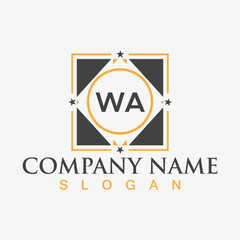 Creative letter WA monogram for business logo design template