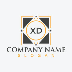 Creative letter XD monogram for business logo design template