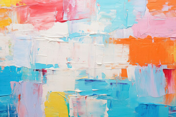 Experience the tactile beauty of a rough, colorful art painting texture, with oil brushstroke on canvas. AI generative