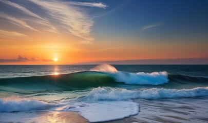 Fototapeta na wymiar Water wave beach with sun light 