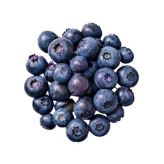 Fresh juicy Blueberries fruit on a transparent png background isolated asset