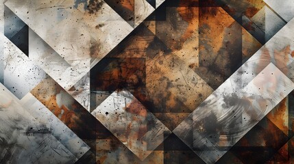 Abstract Geometric Pattern with Grunge Elements for Creative Backgrounds