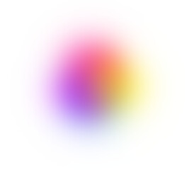 Blur colorful gradient circle. PNG holographic blur circle transparent background. Blur gradient circle glowing light on transparent background. Transparent abstract gradient dots for design. 