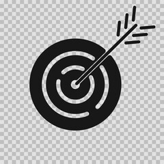 Target silhouette symbol, Target vector cut glyph, Target sign on transparent background.
