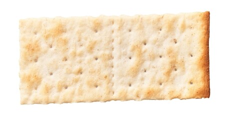 Detailed close-up image of a single rectangular cracker isolated on a white background perfect for...