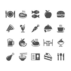 Food flat icons. Pixel perfect.